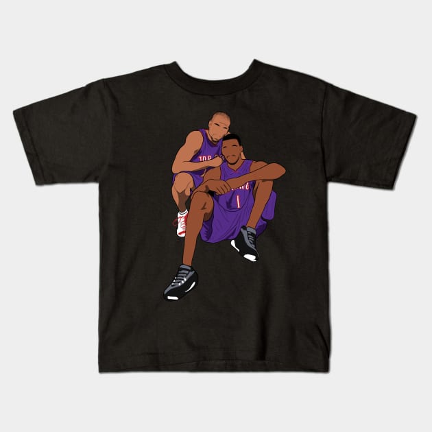 Vince Carter Tracy McGrady Ballers Kids T-Shirt by NostalgiaUltra